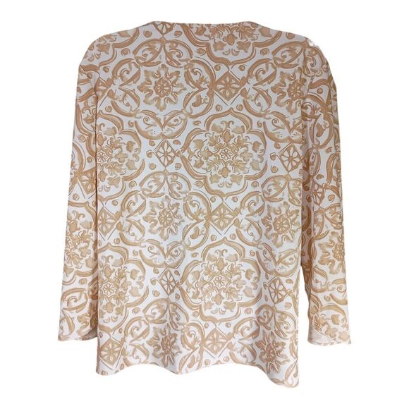 Jude Connally Daniella Top Tunic Painted Tile Sand White Beige V-Neck Small - Picture 2 of 6